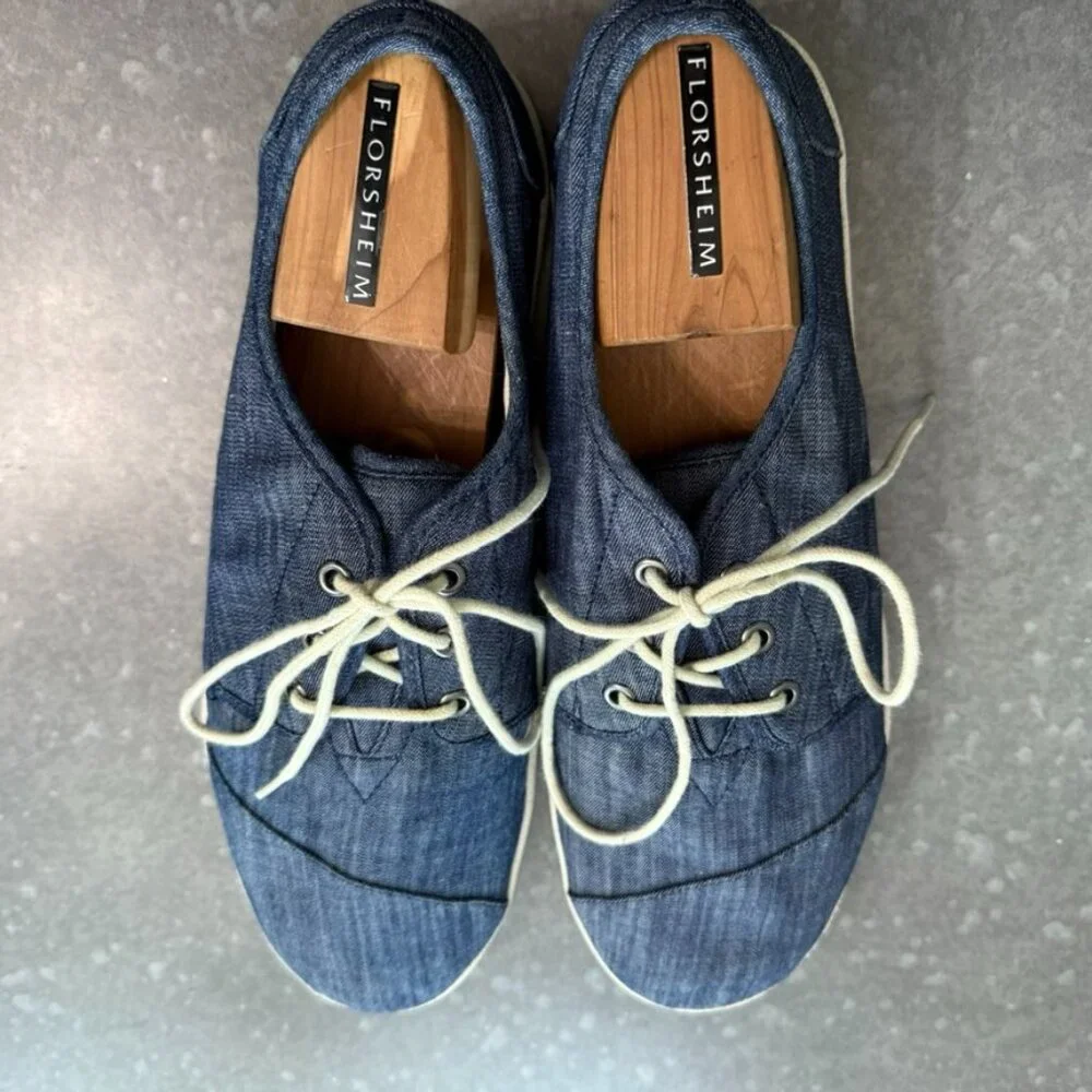 TOMS Men’s Blue Denim Lace-Up Sneakers – Size 12